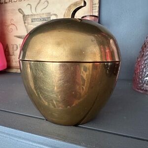 Brass Apple-Shaped Container mid century